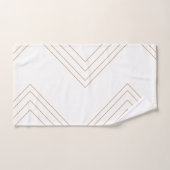 トレンディー幾何学模様の白と金ゴールドの矢印 バスタオルセット (ハンドタオル)