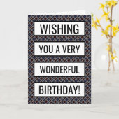 トレンディー幾何学的パターン、モダン誕生日 カード (黄色い花)