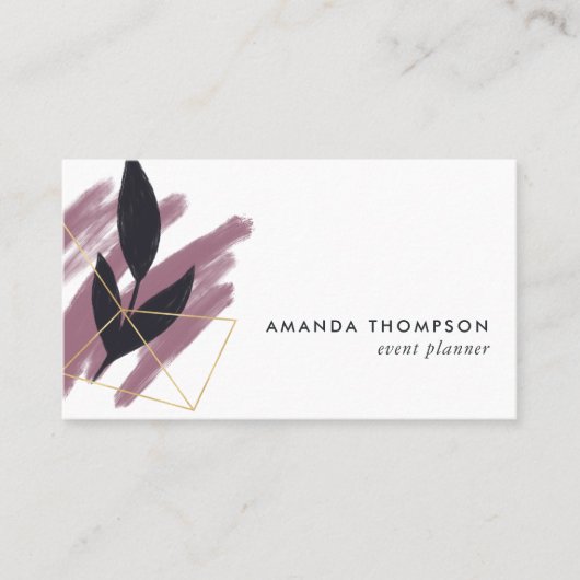 トレンディー幾何学的ブラシストロークのコラージビジネスCa 名刺 (正面)