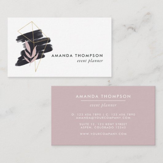 トレンディー幾何学的ブラシストロークのコラージュ 名刺 (正面/裏面)