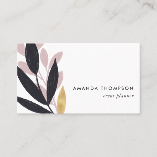 トレンディー幾何学的ブラシストロークの名刺 名刺 (正面)