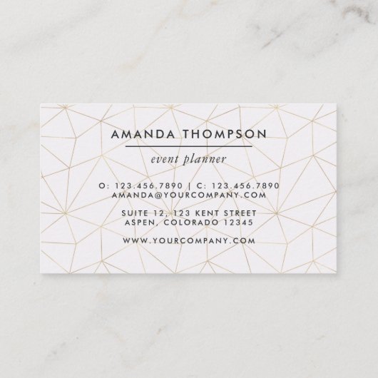 トレンディー幾何学的ブラシストローク 名刺 (裏面)