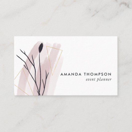 トレンディー幾何学的ブラシストローク 名刺 (正面)