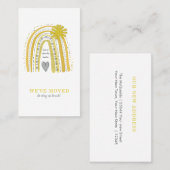 トレンディー引っ越しましたアナウンスBohoグレーイエロー 名刺 (正面/裏面)