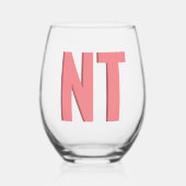 トレンディー影モノグラム結婚のステレカスタマイズンレス ステムなしワイングラス (正面)