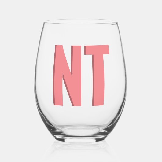 トレンディー影モノグラム結婚のステレカスタマイズンレス ステムなしワイングラス (正面)