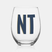 トレンディー影モノグラム結婚のステレカスタマイズンレス ステムなしワイングラス (正面)