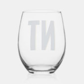 トレンディー影モノグラム結婚のステレカスタマイズンレス ステムなしワイングラス (裏面)