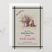 トレンディー彼女はOui Macaron フランスのブライダルシャワー 招待状 (正面/裏面)