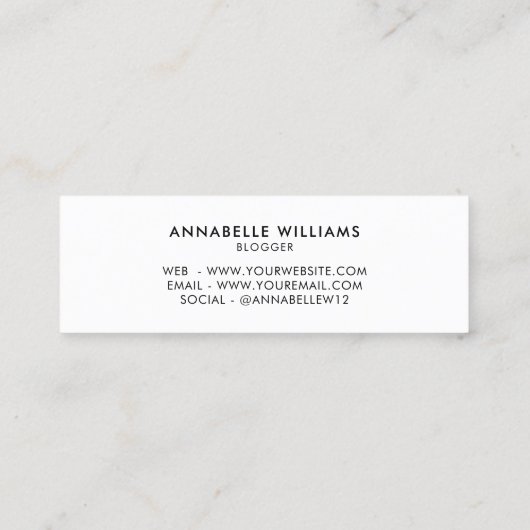 トレンディー後を追Meインスタグラム  スキニー名刺 (裏面)