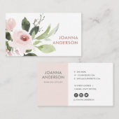 トレンディー微妙な洗色赤面ピンクフローラ束 名刺 (正面/裏面)