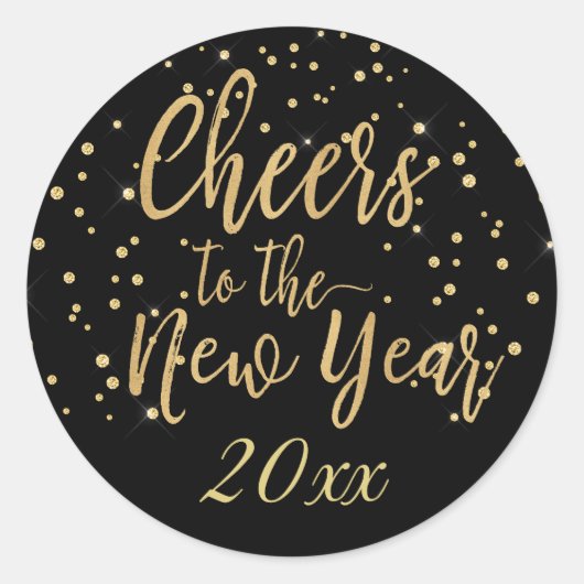 トレンディー応援の新年 ラウンドシール (正面)