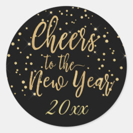 トレンディー応援の新年 ラウンドシール