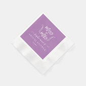 トレンディー恋しく思パープルへミセスブライダルシャワー 縁ありカクテルナプキン (角)