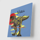 トレンディー恐竜    スクエア壁時計 (傾斜)