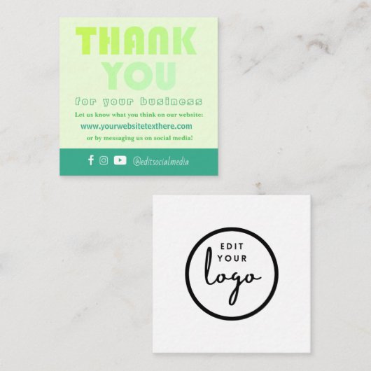 トレンディー感謝お客様の感謝状 エンクロージャーカード (正面/裏面)