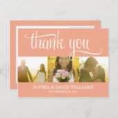 トレンディー感謝してい | 結婚サンキューカード ポストカード (正面/裏面)