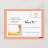 トレンディー感謝してい | 結婚サンキューカード ポストカード (裏面)