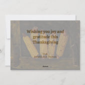 トレンディー感謝とつる感謝のトウモロコシの耳 シーズンカード (裏面)