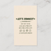 トレンディー手描きカラフルレトロファンキーフローラ 名刺 (裏面)