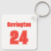 トレンディー手描き野球ママパーソナライズされた キーホルダー (裏面)