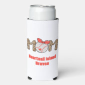 トレンディー手描き野球ママパーソナライズされた スリム缶クーラー (Seltzer正面)