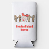 トレンディー手描き野球ママパーソナライズされた スリム缶クーラー (正面)