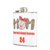 トレンディー手描き野球ママパーソナライズされた フラスク (左)