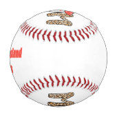 トレンディー手描き野球ママパーソナライズされた 野球ボール (裏面)