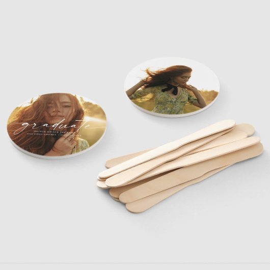 トレンディー手書きスクリプトの卒業写真 ハンドファン (組立なし)