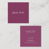 トレンディー手書きスクリプトシックミニマルラグジュアリー スクエア名刺 (正面/裏面)