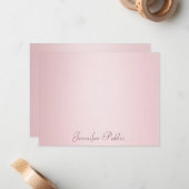 トレンディー手書きスクリプトバラ金ゴールド モダン エレガント ノートカード (正面/裏面インサイチュ)