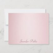 トレンディー手書きスクリプトバラ金ゴールド モダン エレガント ノートカード (裏面)