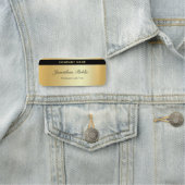 トレンディー手書きスクリプトモダン金ゴールドテンプレート 名札 (インサイチュ)