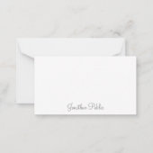 トレンディー手書きスクリプトモノグラシンプルムデザイン ノートカード (裏面)