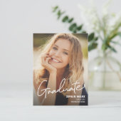 トレンディー手書きスクリプト大学院写真 案内ポストカード (スタンド正面)