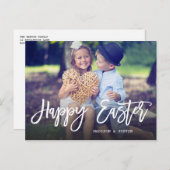 トレンディー手書きスクリプト|イースター写真 シーズンポストカード (正面/裏面)