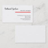 トレンディー手書きプレーンクリエイティブモダン赤い白 名刺 (正面/裏面)