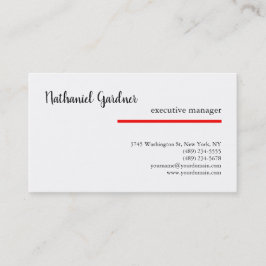 トレンディー手書きプレーンクリエイティブモダン赤い白 名刺