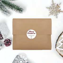 トレンディー手書きメリークリスマス ラウンドシール