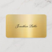 トレンディー手書き名スタイリッシュ金ゴールドの検索モダン 名刺 (正面)