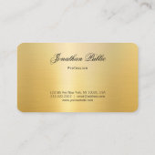 トレンディー手書き名スタイリッシュ金ゴールドの検索モダン 名刺 (裏面)