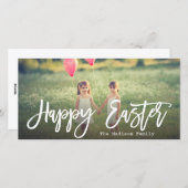 トレンディー手書き文字スクリプト | イースター写真 シーズンカード (正面/裏面)
