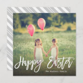 トレンディー手書き文字スクリプト | イースター写真 シーズンカード (正面/裏面)