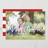 トレンディー手書き文字スクリプト | 休日の写真カード シーズンカード (正面/裏面)