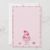 トレンディー手書き落書きおもしろい日付の保存 招待状 (裏面)