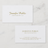 トレンディー手書き金ゴールドスクリプトミニマルデザイン 名刺 (正面/裏面)