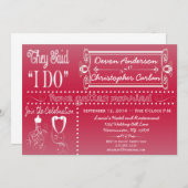 トレンディー披露宴のみシャルボード招待状 招待状 (正面/裏面)