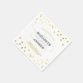 トレンディー披露宴シックなミニマル金ゴールド紙吹雪 スタンダードカクテルナプキン (角)