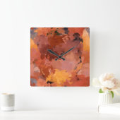 トレンディー抽象芸術ウォーターカラーアートウォームカラー スクエア壁時計 (ホーム)